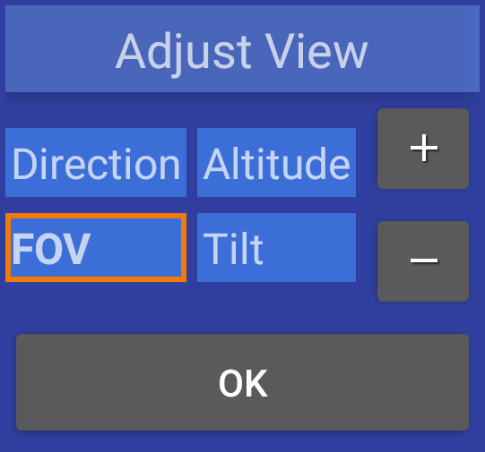View adjustment widget